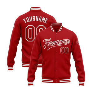 Trendy <b>Woolen</b> Graffiti Varsity <b>Jacket</b> for <b>Men</b> High Street Style with Turn-Down Collar and Embroidered Patch - Product Image 2