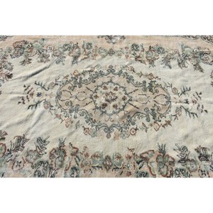 พรมขนสัตว์สีเบจสีน้ำตาล6.2x9.4ฟุตแบบตุรกีดีไซน์แบบเย็บปะติดสำหรับทางเข้าห้องนั่งเล่นหรือห้องนอน - Product Image 5