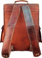 Genuine Leather Laptop Backpack Detachable Straps Organic Cotton Lining-Unisex Waterproof 24L Capacity Stylish for Everyday