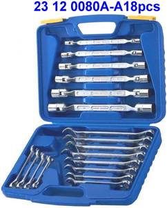 Kit d'outils avec clé à douille double flexible - Métrique DIY OEM ODM en acier au chrome-vanadium, finition chrome mat - Product Image 3