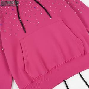 Sudadera con capucha informal negra lavada con piedra de gran tamaño, sudadera con estampado de tamaño Xs con bolsillo de canguro, ropa de calle de algodón lavado para hombre - Product Image 3