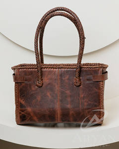 Handcrafted Hair on Cowhide Leather <b>Fringe</b> Turquoise Stone Western Tote Purse Handmade Genuine Leather Luxury Handbag for Women - Product Image 6