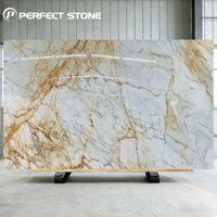 Dalle de marbre Calacatta Gold de luxe PerfectStone pour murs, sols, comptoirs, hôtels, villas, intérieur, pierre naturelle