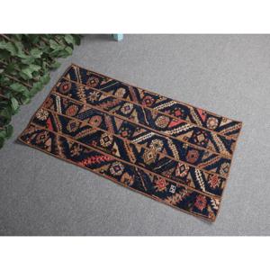 Alfombra pequeña vintage de 1.8x3.2 pies, alfombra marroquí azul turco - Product Image 1