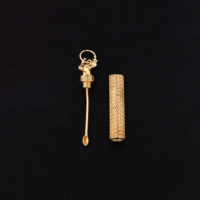Pendentif unisexe tendance en laiton plaqué or motif clé grecque, taille 65x10MM