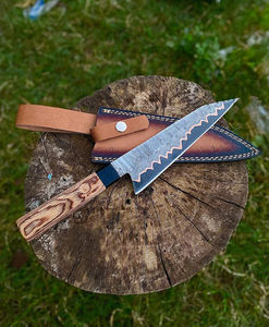 Couteau de chef de luxe 2026 fait main en cuivre et acier inoxydable à bord dentelé, garantie 3 ans, cadeau d'extérieur, service OEM - Product Image 5