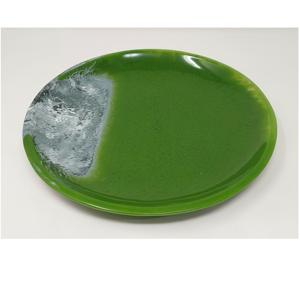 Plat vert en forme de capsule poli, bols de service en résine faits à la main, vaisselle décorative pour la cuisine, origine indienne écologique - Product Image 3