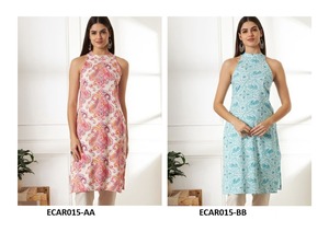 Coton confortable rayonne Kurti léger Indo Western Top imprimé numérique floral pour les femmes pour l'exportation de style de tenue d'été - Product Image 5