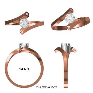 แหวนเพชรทรงกลุ่ม ทำจากทองคำโรสโกลด์ 14k เพชรเลี้ยงในห้องปฏิบัติการ พร้อมใบรับรอง - Product Image 2