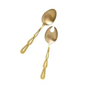Ensemble de couverts de mariage en or, ustensiles de cuisine en acier inoxydable, vaisselle avec poignée pour la cuisine - Product Image 1