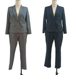 Traje de pantalón sólido Formal de oficina de talla grande de alta calidad, conjunto de dos piezas, ropa de mujer, ropa de oficina, pantalones, trajes 2026 - Product Image 1