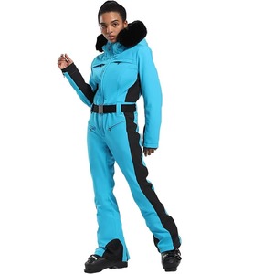 Traje de Esquí para Mujer, Ropa de Nieve con Capucha de Piel, Cintura Ajustable, Logotipo Personalizado - Product Image 5