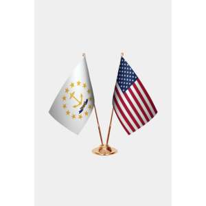 Rhode <b>Island</b> United States Custom 3x5ft Polyester Pennant Flag Ensemble Digital Printing Aluminum Flagpole for Office Display - Product Image 2