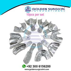 Plateaux d'empreinte dentaire en métal personnalisés, en alliage d'aluminium, quart, antérieur, petit, moyen, grand - Product Image 2