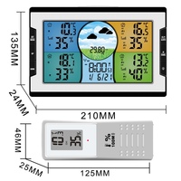 Estación Meteorológica Digital Inalámbrica con Reloj, Termómetro Interior y Exterior, Higrómetro, Barómetro, Pronóstico con Sensor de 3 Canales