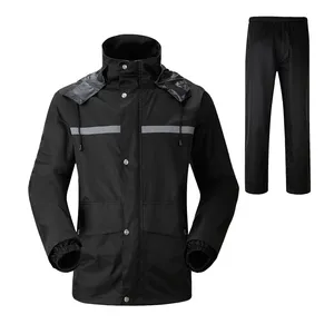 Hot Selling Waterproof Breathable Rain Wear Coat Men's Reflective Rain Jacket Pants Rain Suit For Motorcycle