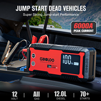 GOOLOO GT6000 Démarreur de camion 4-en-1, Batterie externe d'urgence, Puissance de crête 6000A, Écran LCD, Lampe LED, Charge USB-C 100W