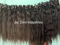 100% indien Temple-donneur brut Double dessiné trame de cheveux humains Extensions de tissage cuticules alignées couleur naturelle une couleur de donneur