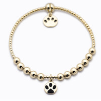 Bracelet personnalisé de patte de chien en argent sterling 925 doré