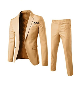 ชุดสูทผู้ชายแบบ 2 ชิ้น ทรงปกติ ป้องกันไฟฟ้าสถิต ระบายอากาศได้ดี เหมาะสำหรับงานแต่งงาน ธุรกิจ แจ็คเก็ตและกางเกง ผ้าสแปนเด็กซ์/ไนลอน ดีไซน์ทันสมัย - Product Image 6