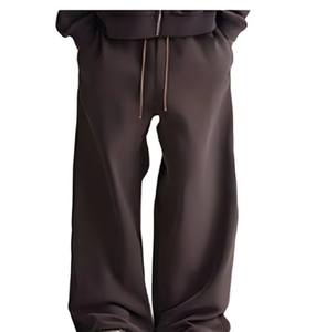 Conjunto Deportivo Personalizado con Cremallera, Chaqueta Cortavientos y Pantalones Deportivos Holgados de Talla Grande, Felpa Técnica Lisa, Dos Piezas para Hombre - Product Image 3