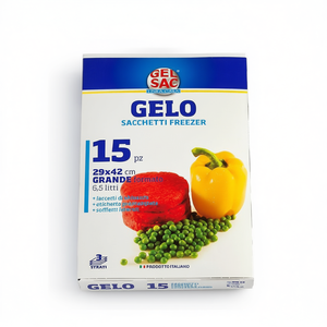 GELO Ensemble de 15 sacs de congélation transparents bleus 29x42 cm avec attaches Modèle 504084 - Product Image 2