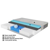 Matelas hybride moderne de haute qualité OEM/ODM avec ressorts et mousse à mémoire de forme, housse amovible, 15 cm d'épaisseur, housse en soie, chambre à coucher, maison, hôtel, école