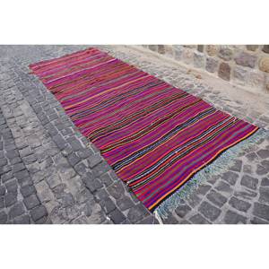 Tapis traditionnel rouge violet grande surface 4.9x13.7 pieds Vintage turc Patchwork Design laine PP 10mm Latex pour couloir chambre décor - Product Image 2