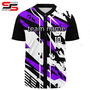 Nouveau design, logo personnalisé, sublimation, broderie en twill, 100% polyester, imprimé, séchage rapide, maillot de baseball pour homme - Product Image 5