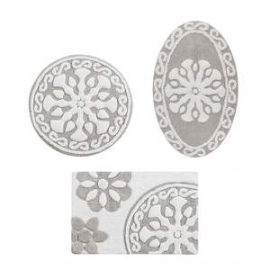 Ensemble de tapis de bain écologiques au design floral moderne, décoration d'intérieur haut de gamme, accessoire de salle de bain fonctionnel, fabriqué en coton, fabrication mécanique - Product Image 6