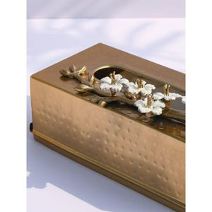 Boîte à mouchoirs décorative moderne en métal de première qualité en acier inoxydable porte-mouchoirs à motifs floraux accessoires de serviette pour fournitures d'hôtel - Product Image 5