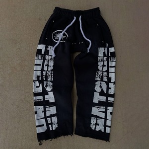 Custom Distressed <b>Sun</b> Faded Vintage Washed Sweatpants Straight Leg Pants Stacked Sweat Pants for Men - Product Image 1