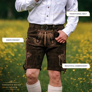 OEM personalizado al por mayor cabra Lederhosen hombres corto oscuro - Product Image 4