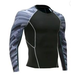 Alta calidad al por mayor Plain Jiu Jitsu Fitness Swim camisas impresas manga larga MMA para hombres Bjj Rash Guard OEM - Product Image 5