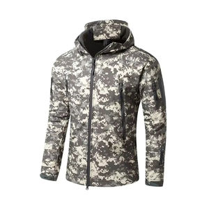 Chaqueta de Invierno para Hombre, Acolchada, con Capucha, Estilo Camuflaje, Media Cremallera, para Caza, Color Camuflaje Bosque Oscuro - Product Image 5