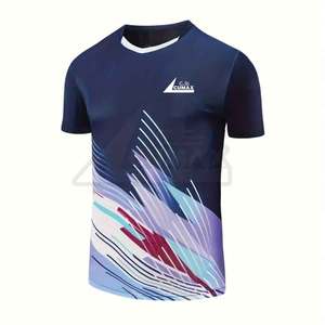 Nueva llegada Ropa deportiva Nombre personalizado Impreso 100% Tela de poliéster Mejor precio Camisetas de tenis - Product Image 3