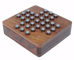 Hai trong một bằng gỗ Tic Tac Toe Solitaire não Vita Zero kati một trò chơi thử thách trí tuệ cho người lớn và trẻ em với số lượng lớn 100 chiếc" - Product Image 3