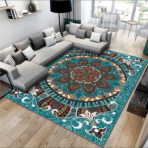 Tapis en peluche polyester à motif médaillon personnalisé avec base antidérapante, tapis en PVC facile à nettoyer pour les propriétaires d'animaux - Product Image 1