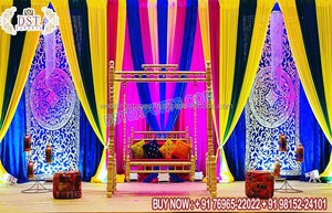 Charming Draping Decoration for Sangeet Setup Gorgeous Backdrops Decoration for Sangeet Stage Colorful Sangeet Backdrop <b>Curtain</b> - Product Image 4