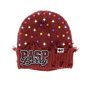 Bonnet de sport en coton épais à bordure effilochée avec logo brodé personnalisé pour l'hiver - Product Image 5