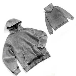 Personnalisé Vintage Stone Washed Hoodies Surdimensionné Boxy Fit Sun Faded Streetwear Pull Unisexe Distressed Hoodie - Product Image 6