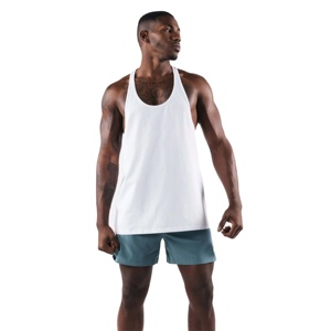 Wholesale Plain Blank Cotton Polyester Tank Top Men Custom Logo Embroidery Summer Casual Muscle <b>Stringer</b> <b>Vest</b> For Gym Workout - Product Image 1