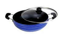 Poêle ANAX en aluminium antiadhésive de qualité supérieure avec couvercle en verre transparent, double poignée, design moderne, durable, compatible induction