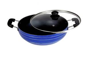 Poêle à frire ANAX de qualité supérieure, antiadhésive, avec couvercle en verre transparent, forme ronde, durable, fabriquée en Inde pour une utilisation domestique - Product Image 5