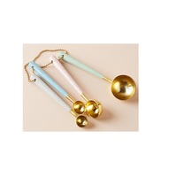 Poli miroir de haute qualité épices à mesurer couleur or ensembles de cuillères tailles personnalisées ensemble de cuillères petits et grands ustensiles de cuisine