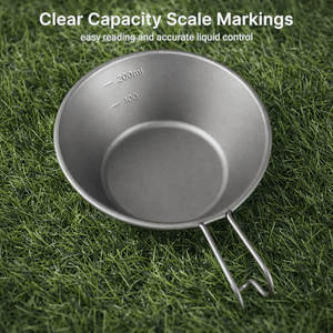 Taza <span class=keywords><strong>Sierra</strong></span> <span class=keywords><strong>de</strong></span> Titanio Ultraligera y Ecológica <span class=keywords><strong>de</strong></span> 300 ml para Acampar al Aire Libre, con Asa Plegable - Product Image 4