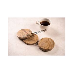 Posavasos ecológicos de lujo resistentes al calor de mármol/madera maciza Vintage, Juego de 4 formas, eventos de boda, cocina, suministros para tazas de café - Product Image 3