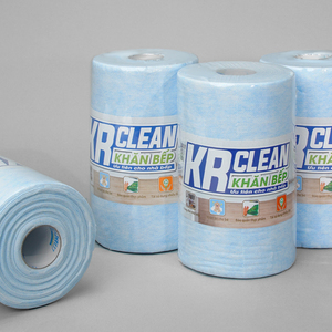 Krclean-Toallitas de cocina de 1 capa, 200 hojas, azules, 20x20cm, rollo de papel absorbente para limpiar superficies de cocina - Product Image 6