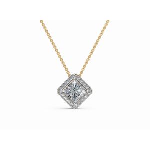 Elegante Colgante de Diamante Cultivado en Laboratorio con Corte Princesa de 0.928 Ct, Joyería de Oro de 9 KT, 14 KT y 18 KT, Proveedor Mayorista OEM B2B para Exportación - Product Image 1