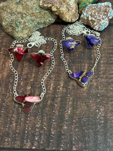 Fait à la main en argent Sterling raisin Dahlia Rose Bull collier boucles d'oreilles ensemble élégant femmes bijoux Unique Designer mode - Product Image 3